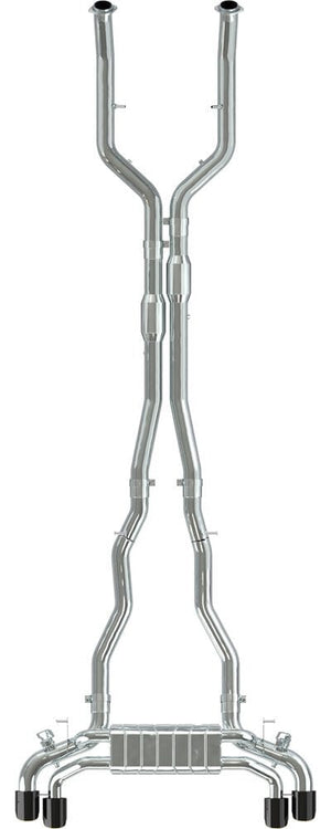 BMW G90/G99 M5 Capristo exhaust system to suit OEM actuators with middle silencer replacement pipes 