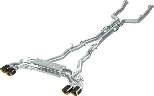 BMW G90/G99 M5 Capristo exhaust system to suit OEM actuators with middle silencer replacement pipes 