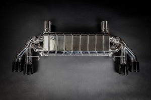 BMW M5 CS (F90) Capristo Cat-back Exhaust system to suit OEM actuators incl. MSD replacement pipes and anodized tips in wicrom black - 02BM03803034 