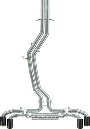 Capristo Exhaust System for Audi SQ8 for use with OEM Actuators, colored anodized oblique tailpipes (Black) 