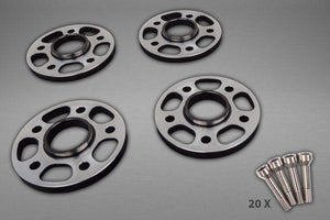 Ferrari 458/FF/F12/812SF – Wheel Spacers 14mm Front / 17mm Rear (Circle Shape) with Titanium Wheel Bolts