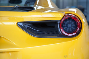 Ferrari 488 GTB & GTS - Carbon Tail Light Covers Exhaust System